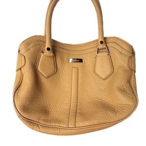 Tan Beige Light Brown Leather speedy Handbag Tote Purse